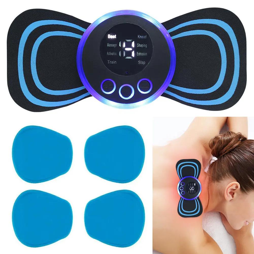 EMS Electric Neck Massager Lcd Display Cervical Massage Patch Low Frequency Pulse Muscle Stimulator Pain Relief Relaxation Tools