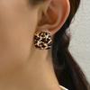Fashion Leopard Print Geometric Square Earrings For Women