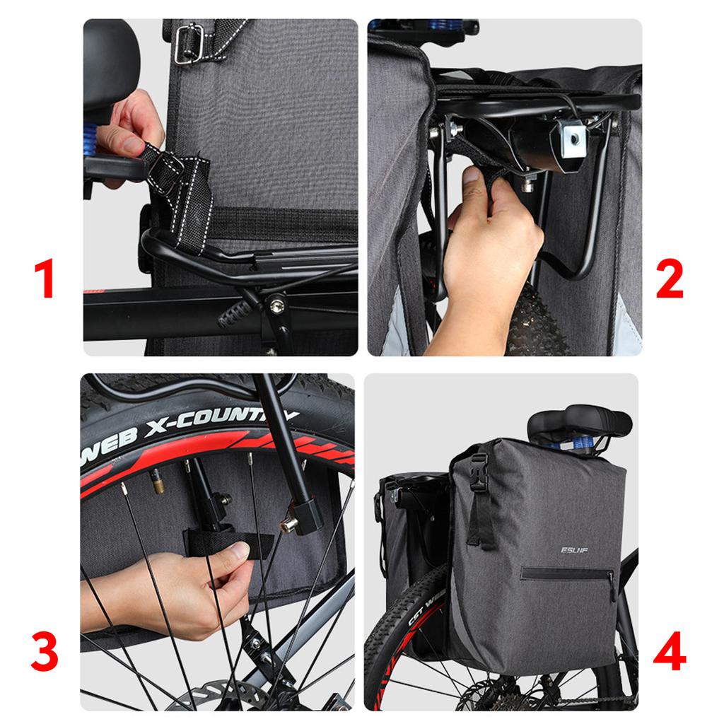 Waterproof Bicycles Carrier Bag Rear Rack Bike Trunk Bag Luggage Pannier Durable Travel Double Side Cycling Bycicles Bag