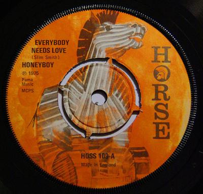 7-дюймовая пластинка HONEY BOY Everybody Needs Love HOSS109 Horse 1975 Великобритания Регги Ска Даб Б/у