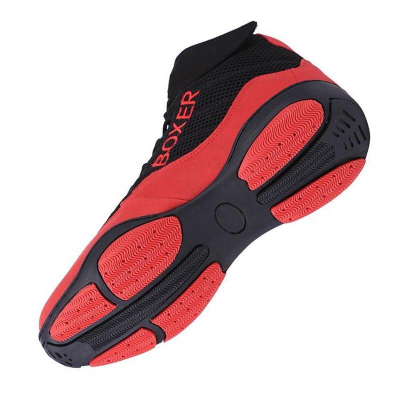 Men Women Boxing Wrestling Shoes Plus Size Outsole Fightingtrainers Combat Sneakers Lace Up Boots Boxing Boots Size 35 -47