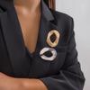 1pc Fashionable Minimalist Irregular Hollow O-Shaped Brooch, Vintage Minimalist Elegant Style Jewelry Accessory For Suits And Dresses