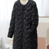 2024 осень и зима новый легкий пуховик женский средний и длинный без воротника куртка с легкой круглой горловиной тонкий прилив