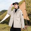 Женская куртка осень-зима с капюшоном, многофункциональная, утепленная, съемная, верхняя одежда, утепленный воротник-стойка, теплая короткая куртка, пальто