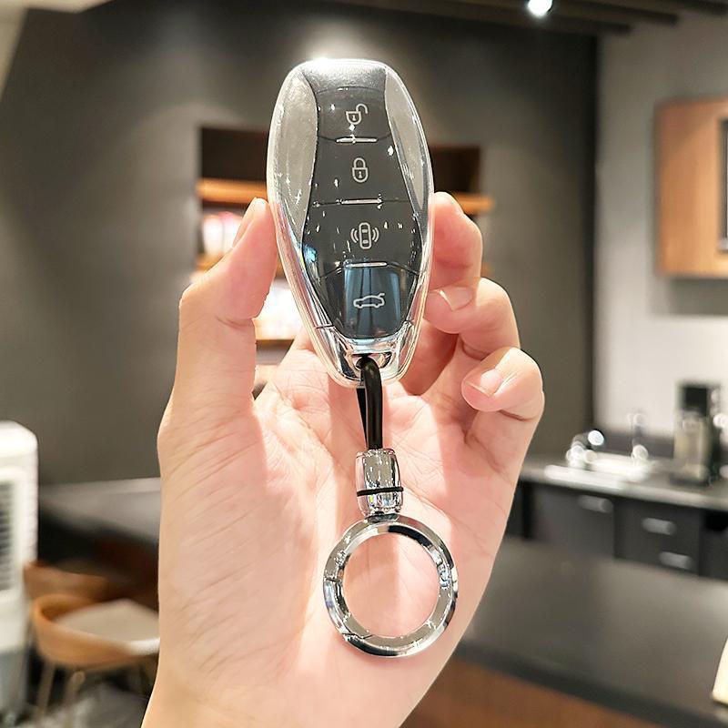 Premium TPU Key Cover for 2024 Hongqi H5 & HS9 - Full Coverage, Genuine Leather.