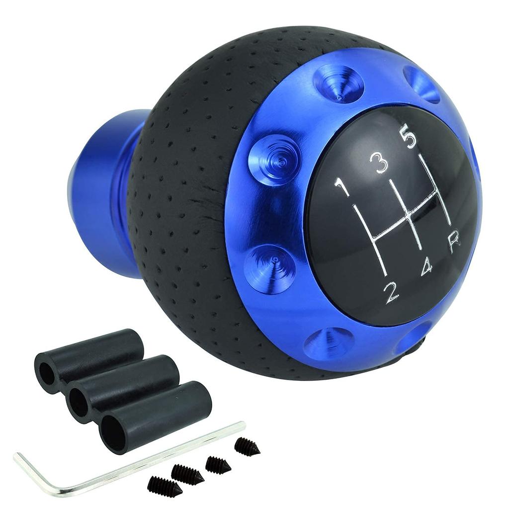 Lunsom PU Ручка переключения передач 5-ступенчатая Шаровая ручка переключения передач Общий Автомобиль с ручным управлением (синий)