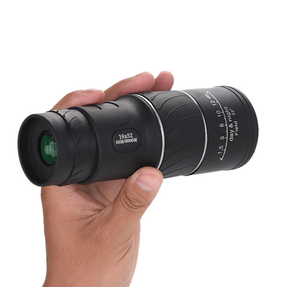 16X52 Pocket Monocular Scope BAK4 Prism High Definition Compact Monocular Dual Focus Zoom 16X for Outdoor Travel Camping Hunting