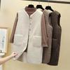 Spring and Autumn Mid-length Imitation Lamb Wool Ladies Vest Loose Granular Fleece Vest Jacket
