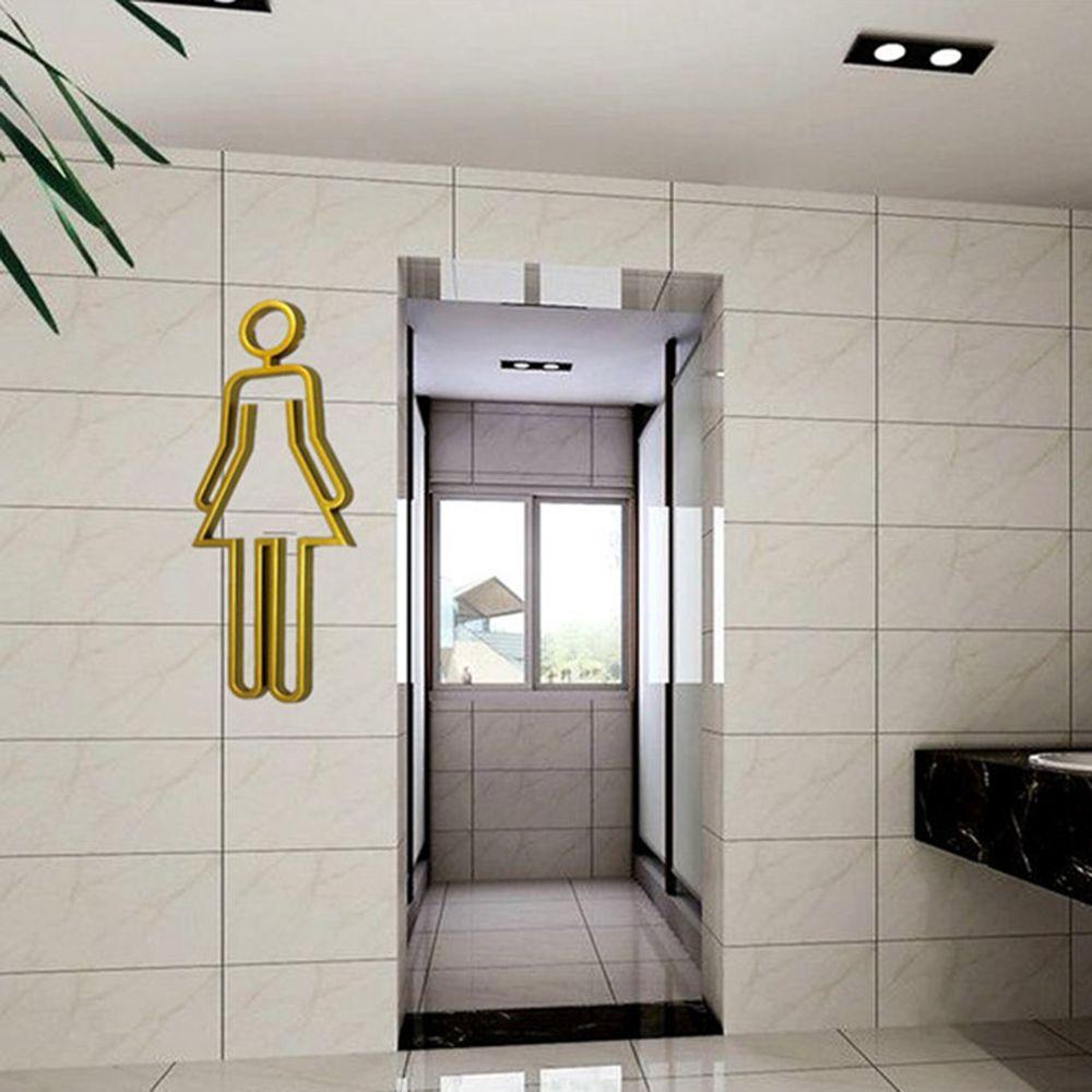 Door Sign for Hotel,Office,Home Creative Restroom Sign Toilet Symbol WC Plaque Bathroom Signage