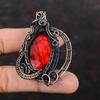 Red Fire Labradorite Pendant Copper Wire Wrapped Gemstone Pendant Red Fire Labradorite Jewelry Handmade Pendant Copper Wire Jewelry For Gift