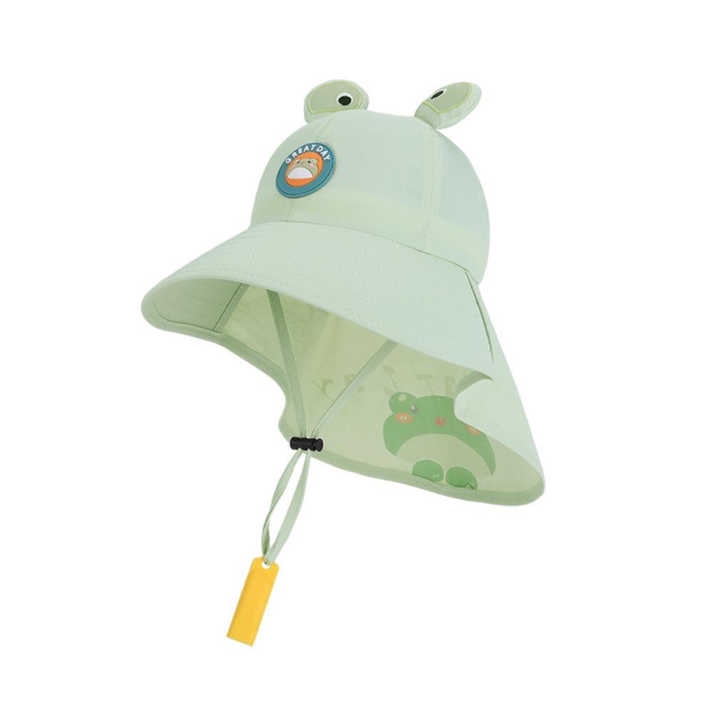 Whistle~ Big Brim Children's Sun Hat Extended Shawl Foldable Children Beach Cap Cap UV Resistant Kids Whistle Sunscreen Hat Baby