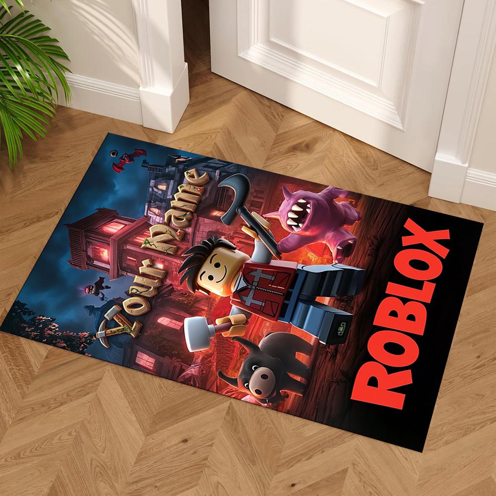 Roblox Customize Text Floor Rug Office Rug Suitable for Living Rooms Game Room Study room Bedrooms Antislip Carpet Office home decor Spiritual Gift