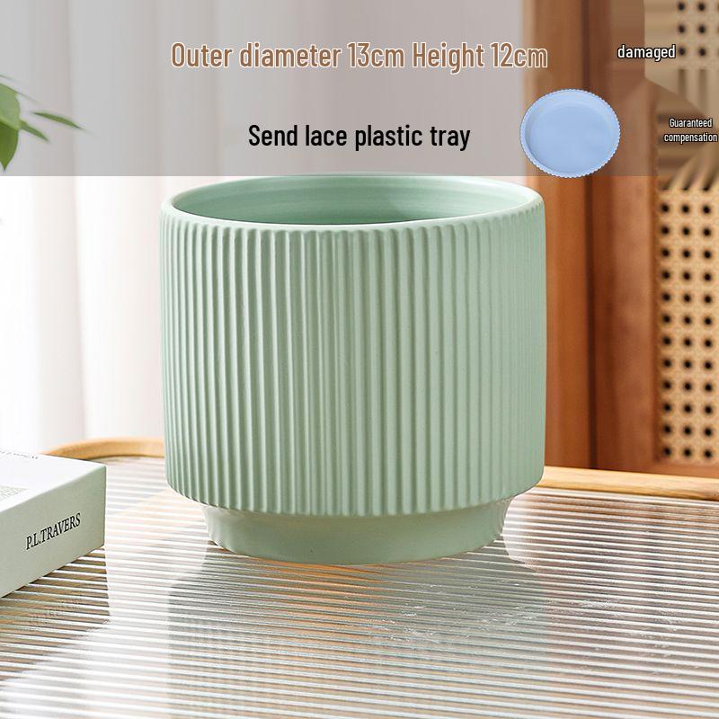 Nordic Style White Ceramic Succulent Pot with Four Compartments