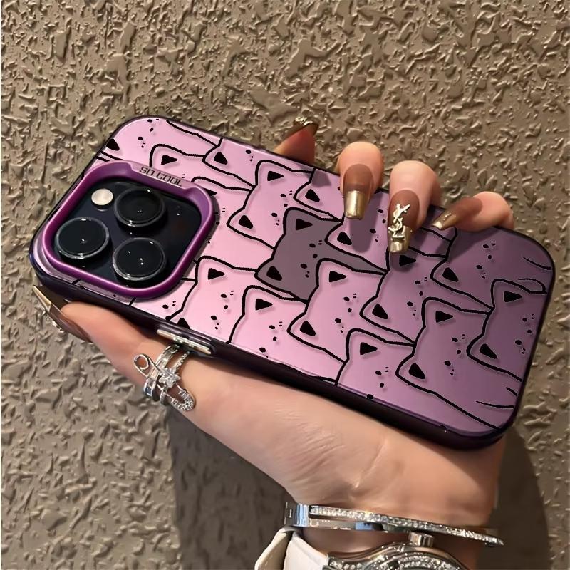Милый чехол для телефона с рисунком мультяшного кота для iPhone 17 16 11 12 13 14 15 Pro Max X XS XR 8 7 Plus 17E 16E Air Ударопрочный чехол