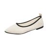 Fashion Women's Pointed Toe Flat Shoes Solid Color Knitted Slip On Shoes Casual Breathable Ballet Flats Women Loafers Zapatos De Mujer