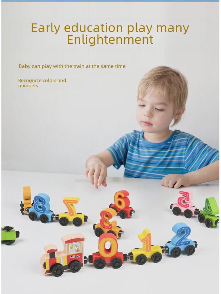 Магнитный цифровой поезд, строительные блоки, развивающие игрушки для мальчиков и девочек, возраст 1-5 лет