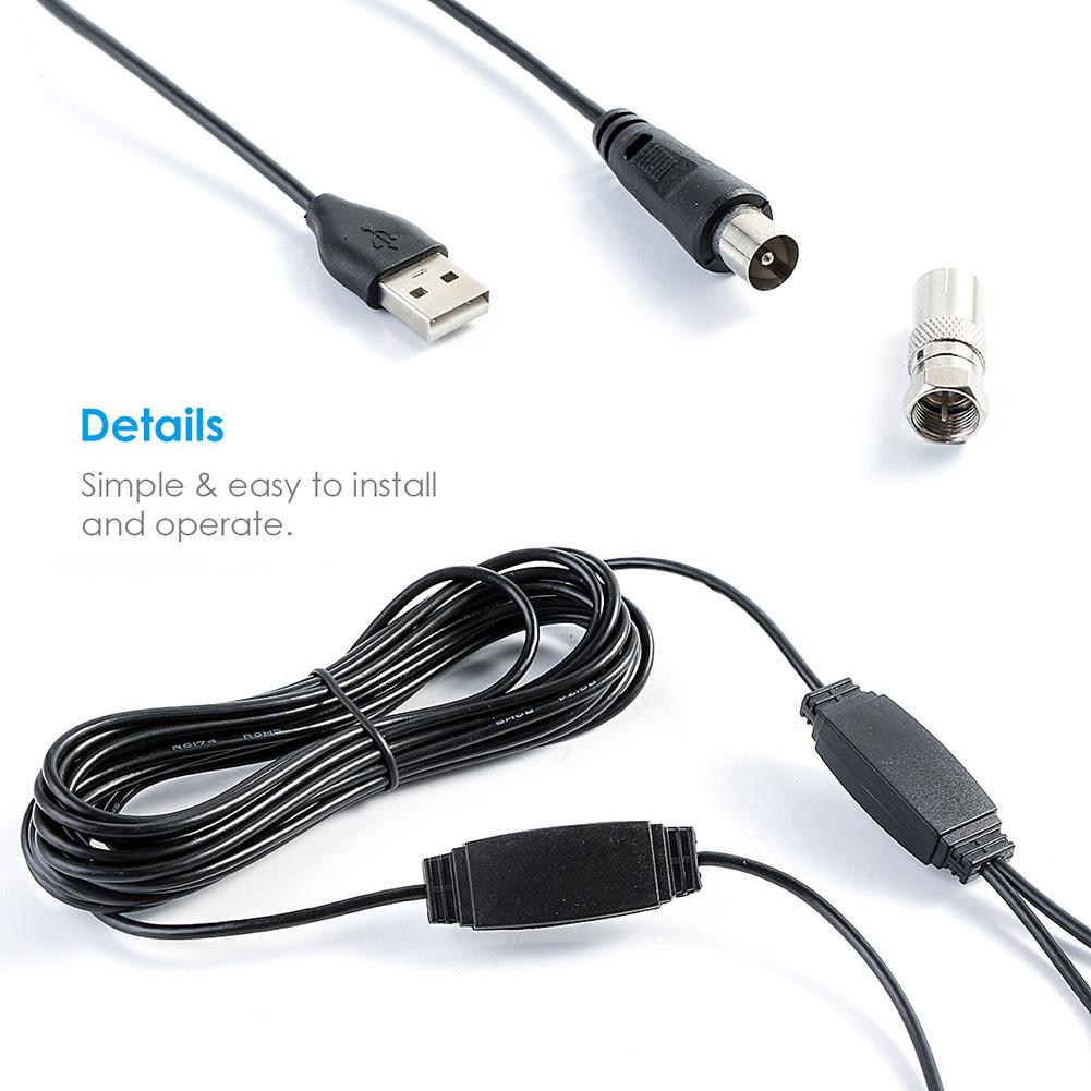 HD цифровая телевизионная антенна, прием на 360° и сильное магнитное основание, прием на большие расстояния — поддержка 4k 1080p Fire TV Stick и всех телевизоров — кабели длиной 16,5 футов