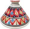 Handmade Tunisian Red Tagine – Traditional Ceramic Cookware for Fire or Oven – 22cm, Perfect for Fish, Poultry, Meat, and Vegetables