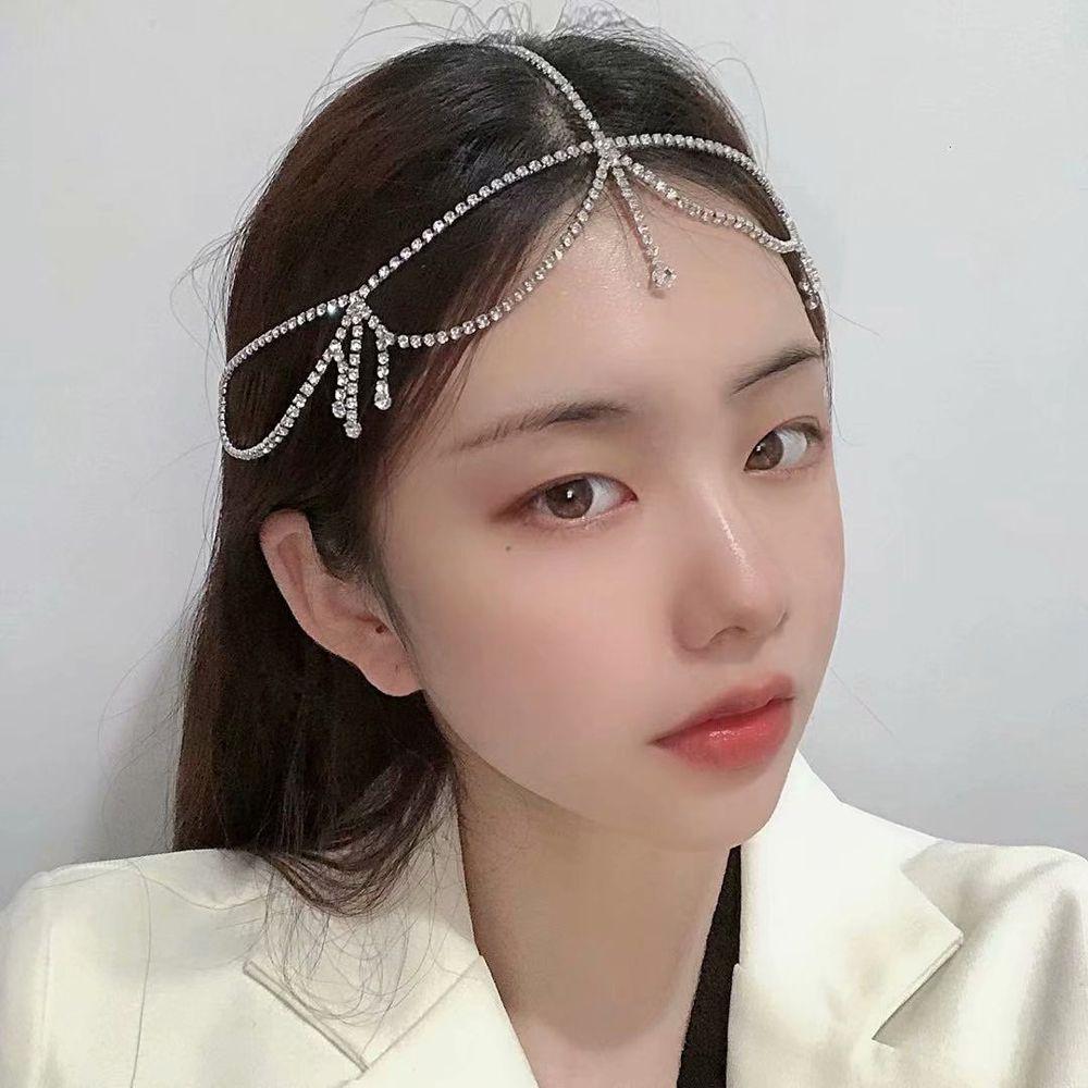 Цепочка на лоб с кисточками в корейском стиле, вуаль, женская повязка на голову, богемный обруч для волос, украшение для волос невесты