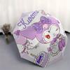 Kuromi,Sanrio Automatic Folding Umbrella Simple 8 Rib Design, Bright Cartoon Pattern, Durable Iron Frame, Suitable For Travel, Outdoor, Beac