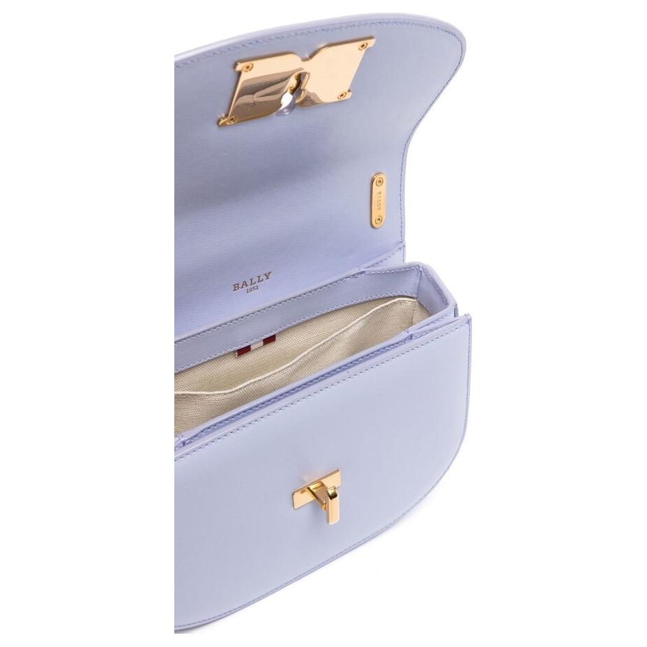Bally Мини-сумка через плечо из кожи с круглым дизайном, женская, светло-фиолетовая 6301584