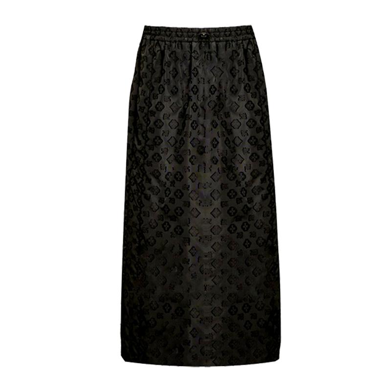 Shopping mall style high waist slimming jacquard skirt for women, versatile commuting straight tube mid length skirt for summer 2026