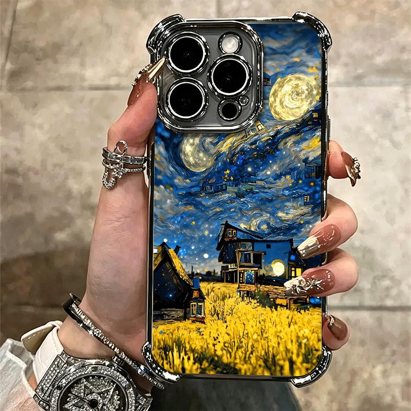 Звездная ночь Ван Гог Искусство Мягкий Чехол Для Телефона Для iPhone 15 16 17 Air 14 Pro Max 16E Plus 13 12 Mini Покрытие Противоударный Fundas