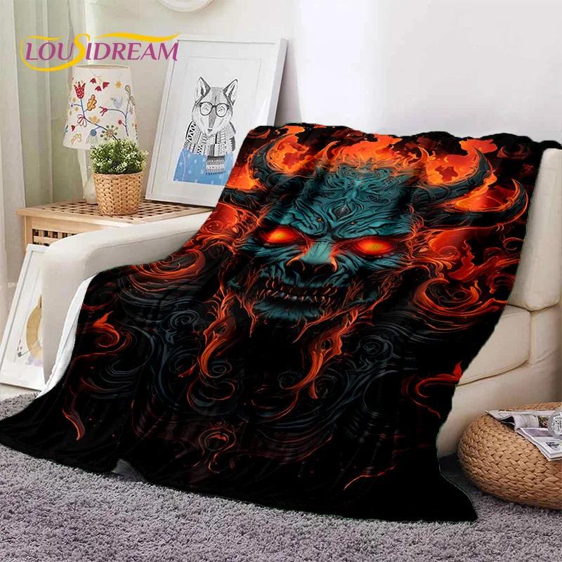 Gothic Horror Monsters Demon Skull Soft Flannel Blanket for Beds Bedroom Sofa Picnic,Throw Blanket for Cover Outdoor Leisure Nap