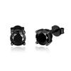 1 Carat Black Moissanite Stud Earrings - Unisex Hip-Hop Style, Round, S925 Silver, Gold Plated