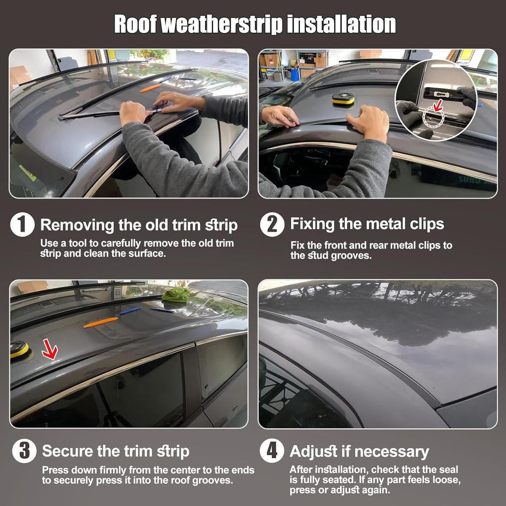 Уплотнительная накладка водостока крыши для 2012-2015 Honda Civic седан 4-дверный, левая и правая 2 шт. Черная резиновая уплотнительная полоса Замена 74316TR0A01 74306TR0A01.