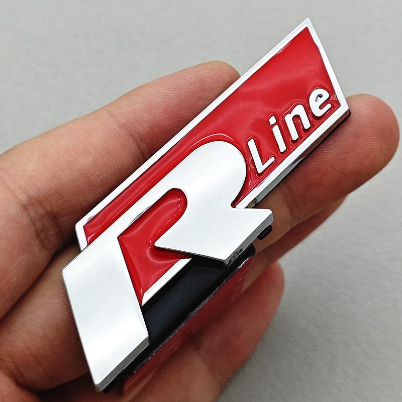 BRQ1 For VOLKSWAGEN VW GTI 3D Metal Car Logo R RLine Front Grille Emblem Badge Sticker For Volkswagen VW Golf R R32 MK7 MK7.5 MK8 Pol oq2