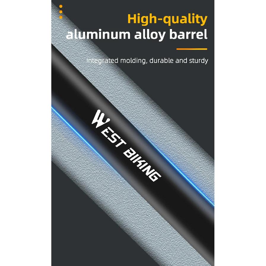 WEST BIKING 230 PSI High Pressure Bicycle Pump Foldable Lightweight MTB Road Bike Pump Aluminum Alloy Tire Inflator Cycling Tool