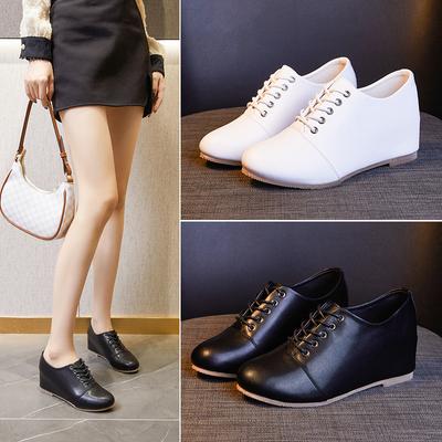 Женская повседневная кожаная обувь на платформе с круглым носком на шнуровке, удобная и универсальная