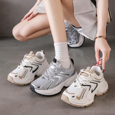 Новые папины туфли женские модные трендовые кроссовки на платформе дышащие увеличенные гонконгские стильные женские туфли для увеличения роста