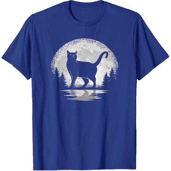 Cat Moon Cat Lover Moonlight Vintage Men Women T-Shirt