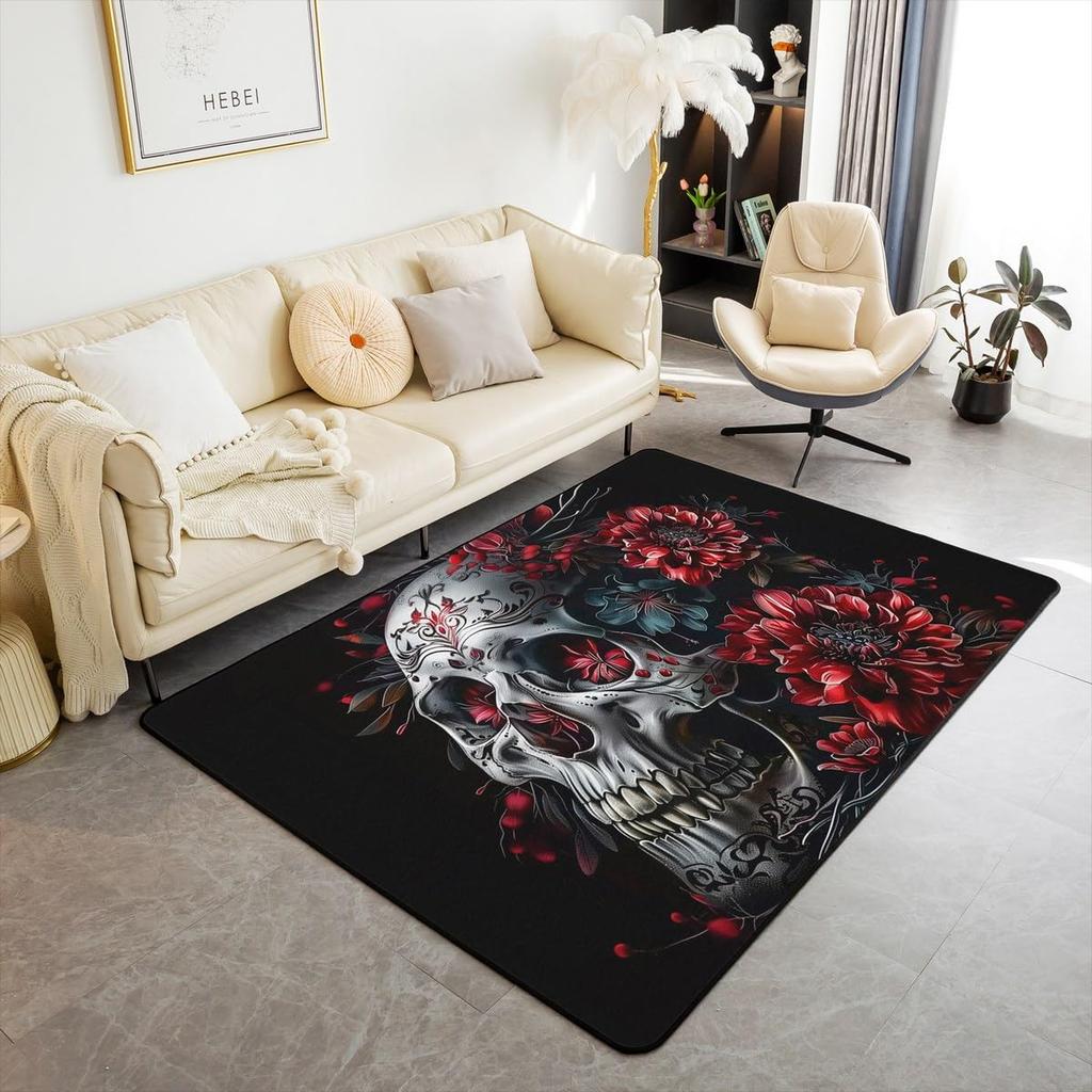 King and Queen Crown Area Rug Romantic Gold White Loving Heart Rugs for Living Room 39"x59",Couple Lover Gray and Black Washable Rug,Wedding