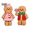 Decorative Wooden Signs Cartoon Gingerbread Ornament, Double-sided Printed Desktop Tabletop Figurines, Holiday Decor Craft for Home And Party Display