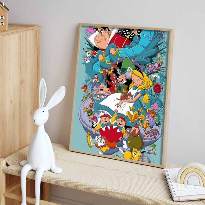 Disney 5D DIY Алмазная мозаика Алис в Стране чудес Иллюстрация Мультфильм Полная Алмазная Мозаика Алмазная Живопись Искусство Настенное Украшение Набор для рукоделия