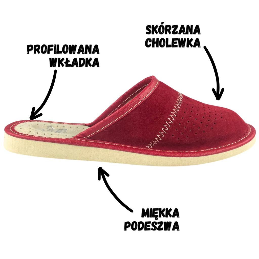 Women's red suede slippers 37