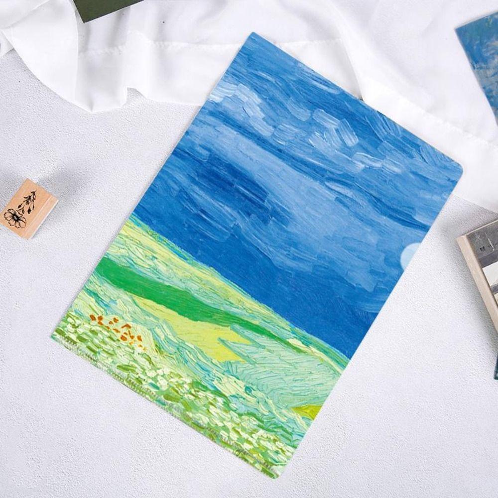 Папка-презентация Папка L-образной формы Серия «Забавные известные картины» Документы Органайзер для бумаги Сумка для хранения Папка для файлов A4 Настольный