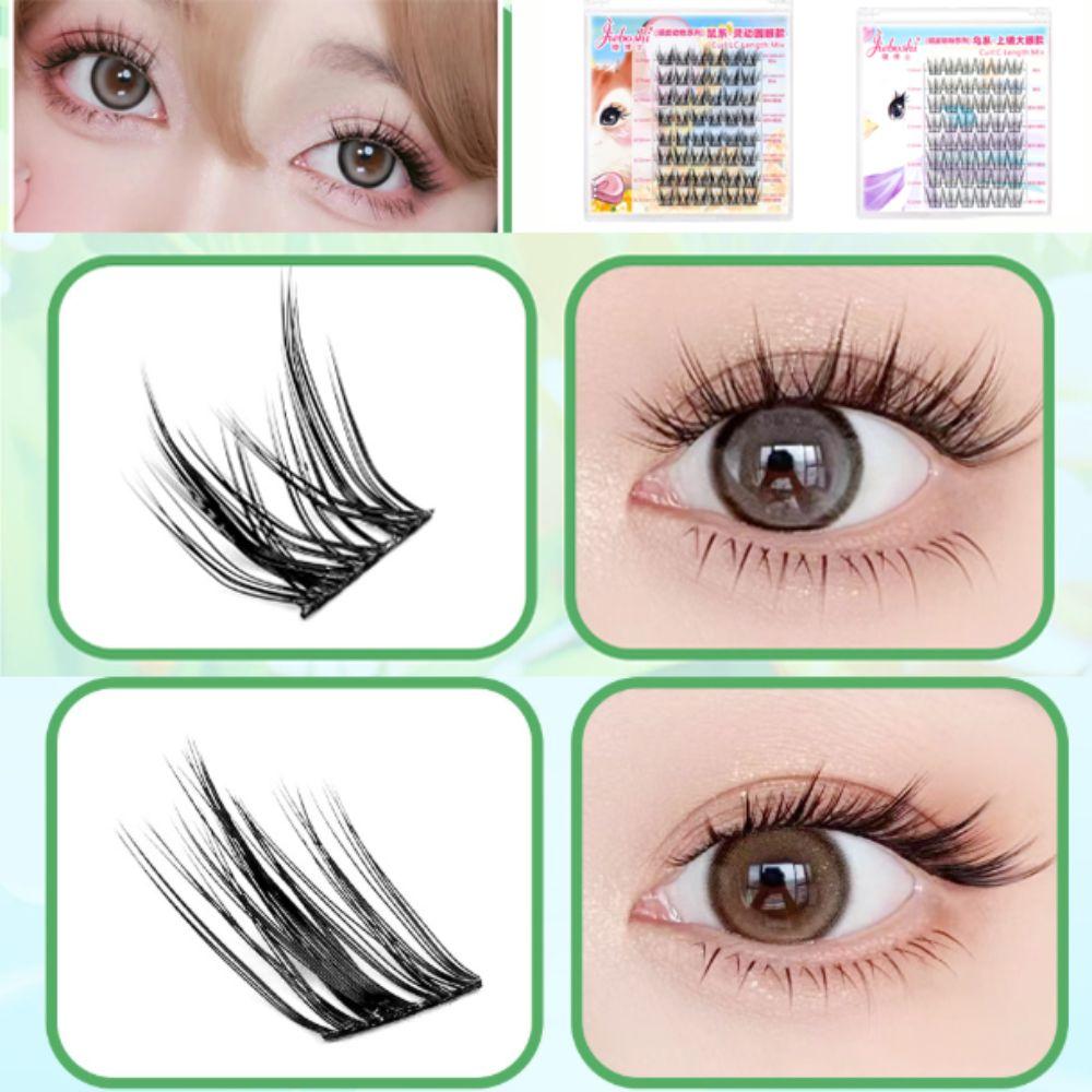 8 Rows Adhesive False Eyelashes Extension False Eyelash Clusters Grafting Lashes
