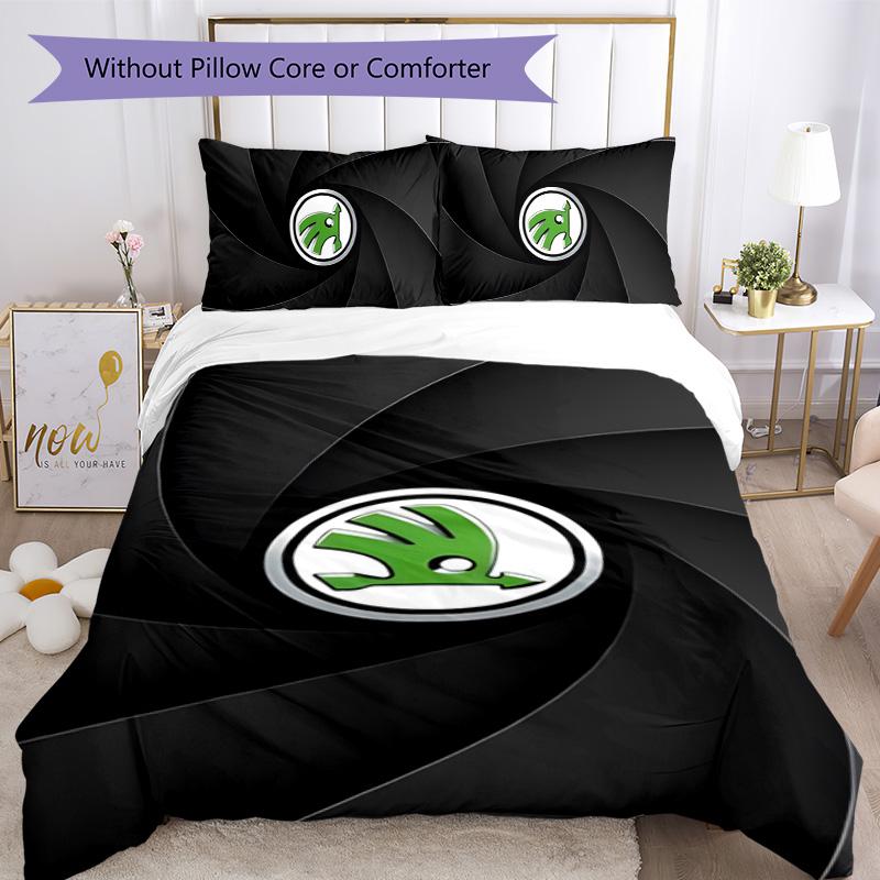 skoda 3pcs Bedding Set Duvet Cover Closure Includes 1 Duvet Cover & 2 Pillowcases for All Seasons Bedroom Home Dorm Decor