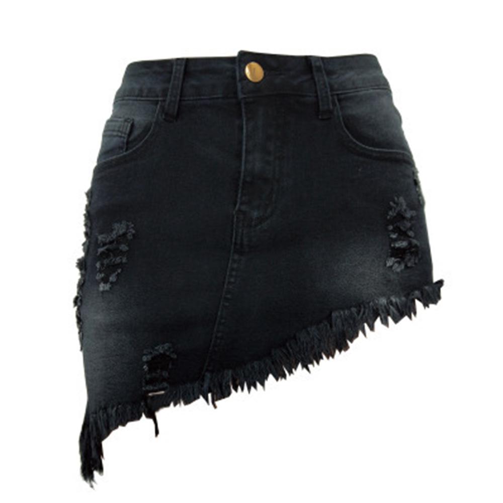 2024 весна/лето женские летние юбки с высокой талией джинсовая юбка из потертого денима