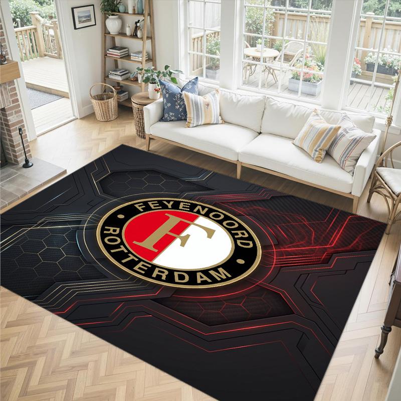 Feyenoord Design Crystal Velvet Carpet Cozy Non?Slip Printed Rug For Bedroom Living Room Entrance