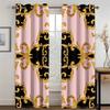 3D Modern Luxury Brand Design Baroque Black Gold 2 Pieces Thin Shading Window Curtain For Living Room Bedroom Decor Rod Pocket