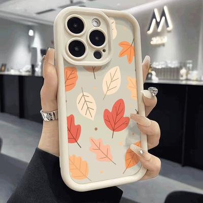Чехол для телефона с узором из разноцветных осенних листьев для iPhone 16 15 14 13 12 11 Pro Max Plus, противоударный, гелевый, гибкий, защитный