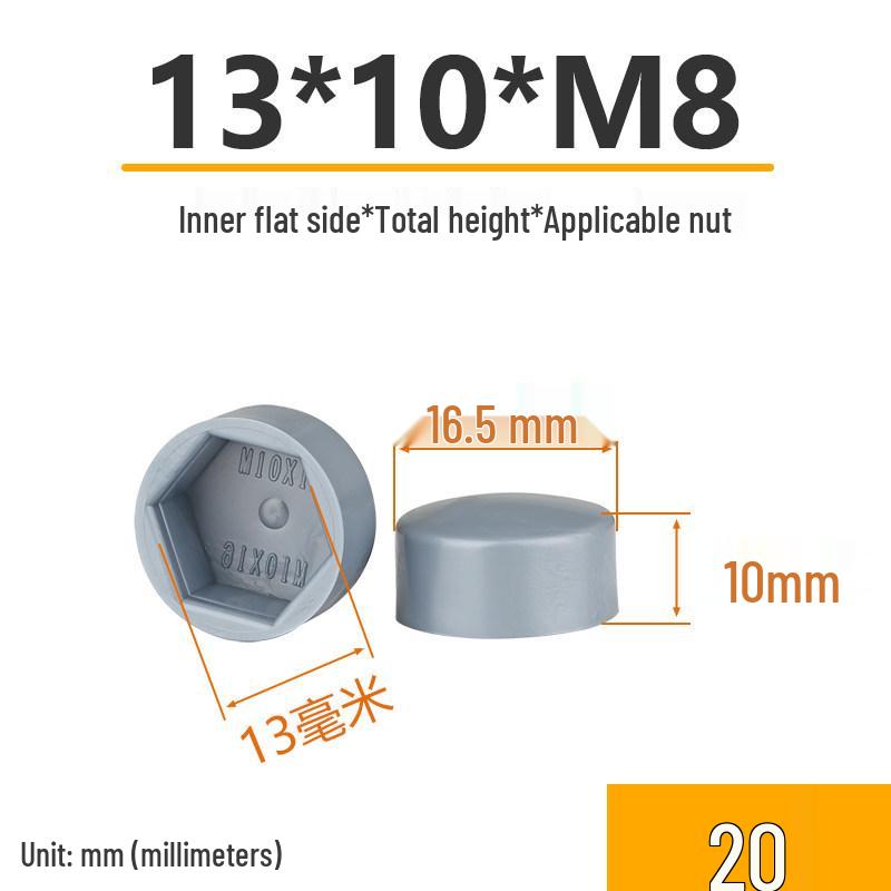 Hex Nut Protective Dust Cap for Flat Head Screws