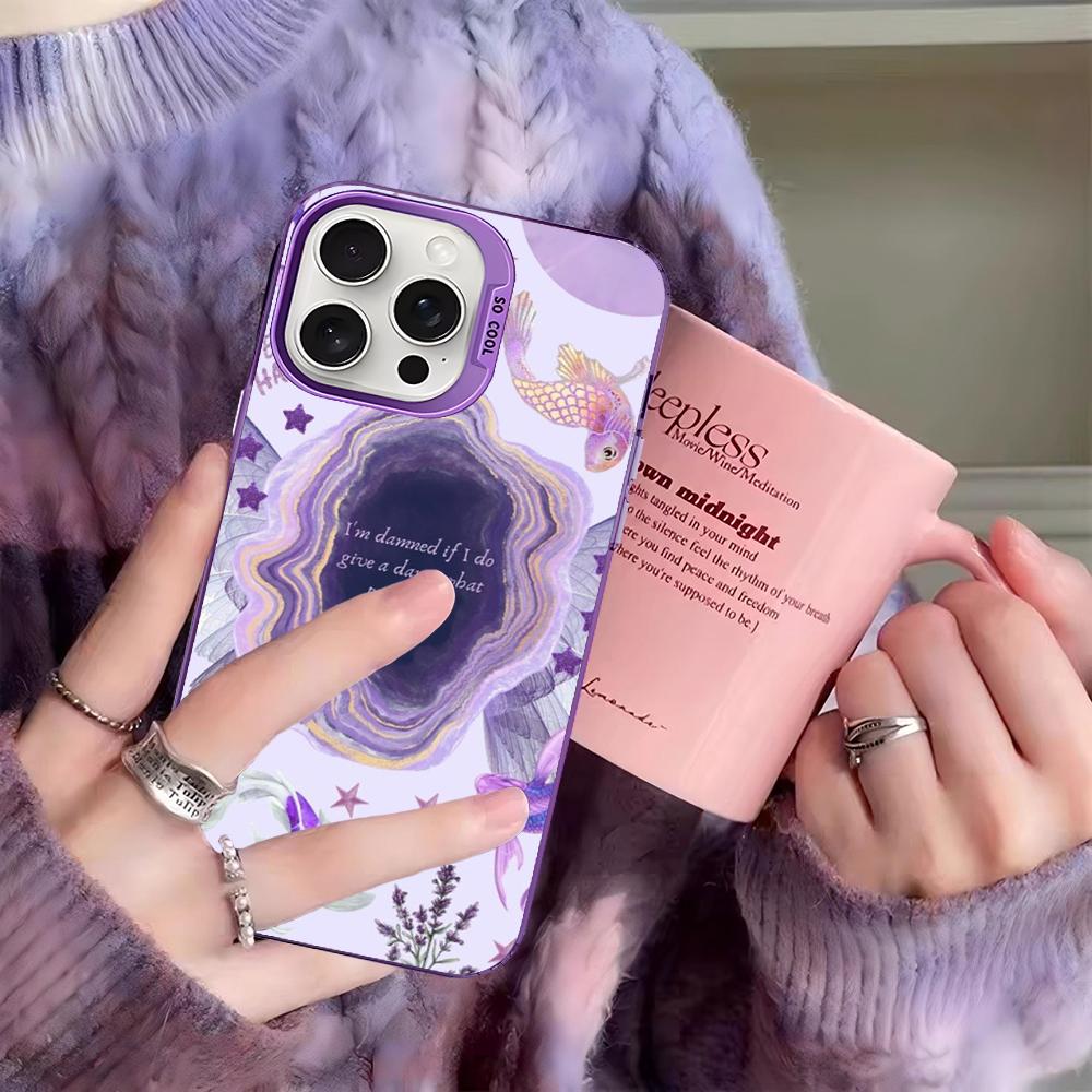 Фиолетовый лавандовый цветочный чехол для телефона для iPhone 16 15 14 13 12 11 Pro Max X XR XSMAX 8 7 Plus Матовый противоударный задний чехол