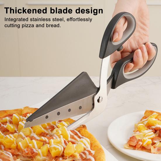 Pizza Scissors with Removable Spatula Stainless Steel Blades Pizza Cutter Shears Multifunctional Kitchen Scissors for Pizza Sandwiches Herbs