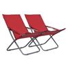 Day and Night - Day and Night Folding Beach Chairs 2 Units Red Fabric